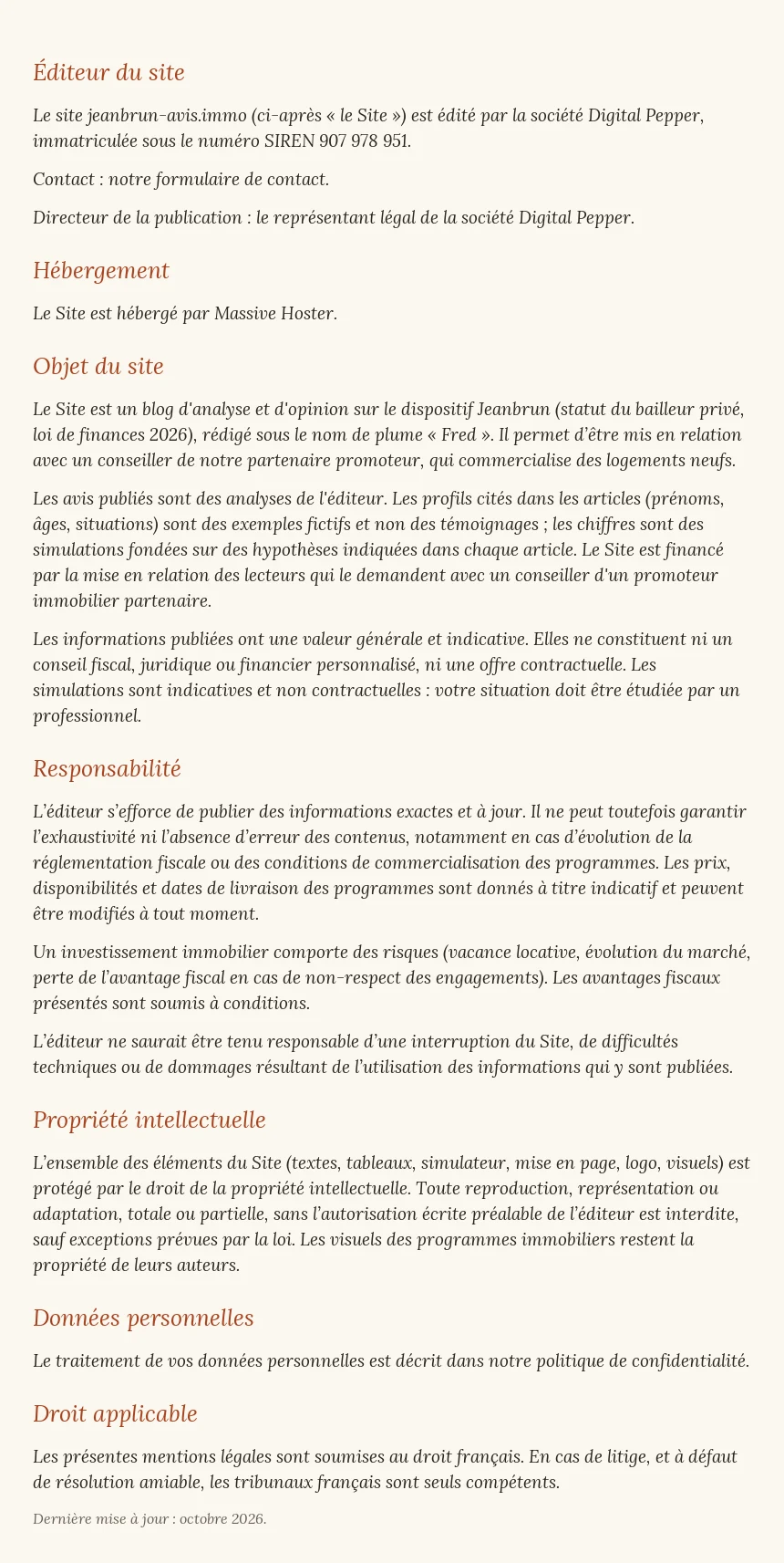 Mentions légales (1/1)